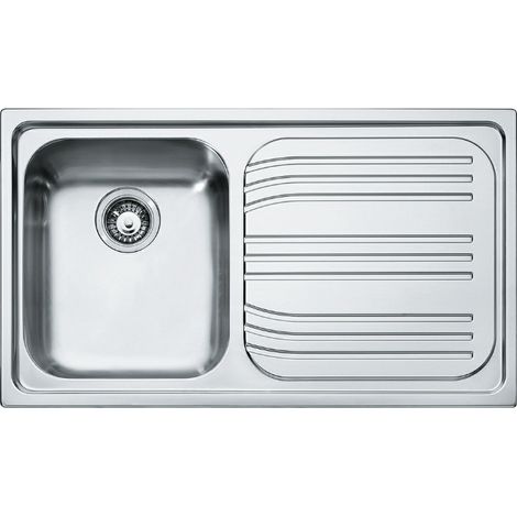 Lavello da Cucina Incasso Rettangolare in Acciaio Inox Radar RRX 611 Franke, 1 Vasca con Gocciolatoio Destro, Larghezza 86 cm, Profondit� 50 cm (1/2)