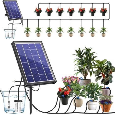 Biling Solar Garden Irrigation System Automatic Irrigation 15-20 Potted Plants with 3.5W Panel 15m Hose for Balcony Garden Greenhouse Holiday Irrigation System (1/5)