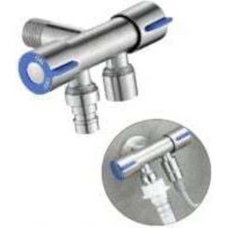 Vanne de dérivation Vanne d'angle Laiton Universel 1/2" Robinet d'Arretz de Régulation avec Poignée pour Douchette WC, Machine à Laver, Toilettes, Jardin