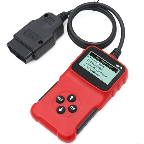 Scanner de voiture OBD2 Lecteur de code de défaut de moteur automatique filaire universel CAN Outil de diagnostic de diagnostic V309 pour vérifier la lumière du moteur, écran d'affichage LCD HD (1/5)