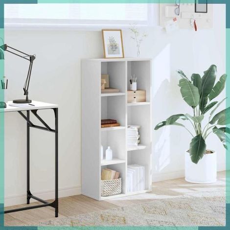 Bibliothèque - 852789 - blanc - bois d'ingénierie - 50 x 25 x 105 cm (1/5)