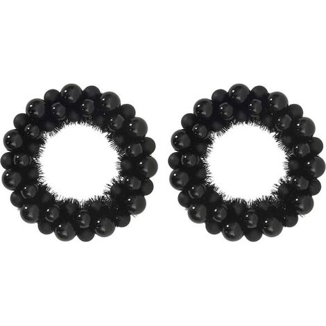 Couronne de boules de Noël, 2 pièces, noire, 33 x 33 x 7 cm (1/5)