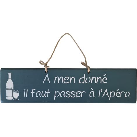 Plaque décorative en bois bleu A men donné... (1/2)