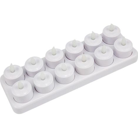 Bougies électriques LED rechargeables, bougies chauffe-plat sans flamme à effet vacillant (1/5)