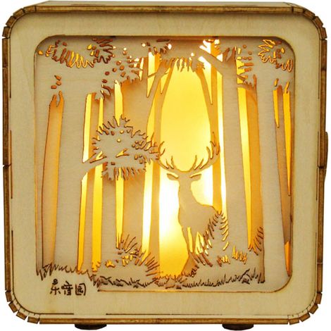 Veilleuse Puzzle 3D - Puzzle En Bois - Décoration Noël - Cadeau Pour Adultes - Lot De 1 (1/5)
