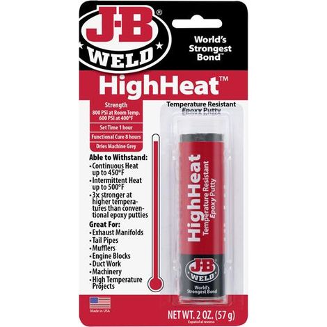 J-B Weld HighHeat Epoxy Putty 57g for High Temp Repairs
