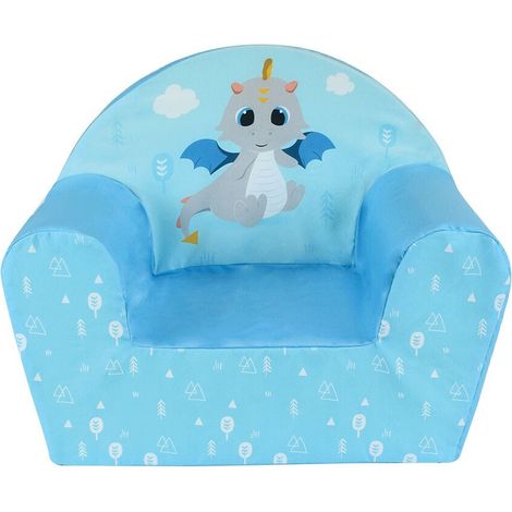 Fun-house Leon Le Dragon fauteuil enfant bleu confortable (1/3)