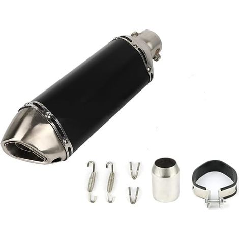 Universeller Motorradschalldämpfer 38-51 mm, universelles Motorradauspuffrohr mit herausnehmbarem DB-Killer, kleiner sechseckiger, schräger Endschalldämpfer zum Nachrüsten für Motorräder, ATVs und Rol (1/5)