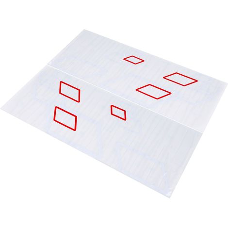 Autocollants latéraux de carrosserie 100 x 38 cm en PVC, pour voiture, camion ou voiture de course, style sportif, blanc et rouge. Décoration à faire soi-même. (1/5)