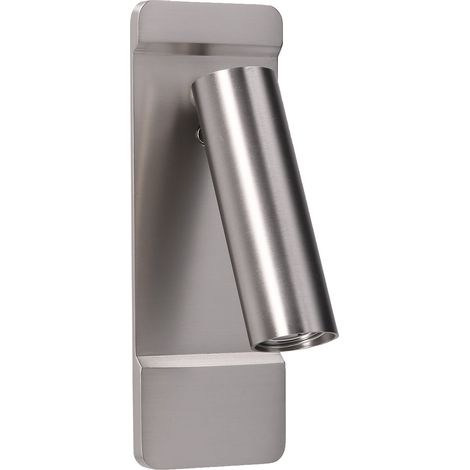LedsC4 Lire - Luz de Lectura para Cabecero con Luz Cálida 2700K. Diámetro 6cm. Estructura de Aluminio. Color Plateado (1/3)