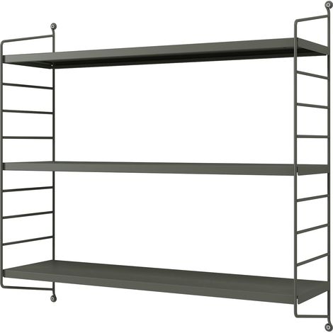 Étagère murale à 3 niveaux modulables 50 x 60 x 15 cm gris foncé mat (1/4)