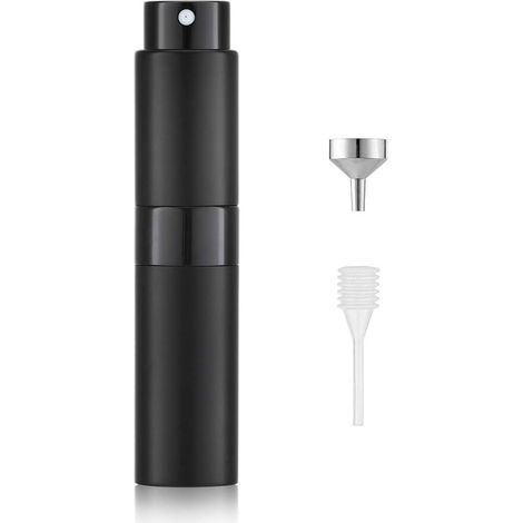 8ml Vaporisateur Vide de Sac Rechargeable, Atomiseur Parfum, Recharge Spray Flacon de Parfum, Pulverisateur Voyage (Noir) (1/5)