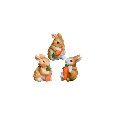 Mini decorazione coniglietto, decorazione coniglietto in resina, set da tre pezzi resistente alle intemperie per giardino, mini decorazione coniglietto per la casa - Crezuo