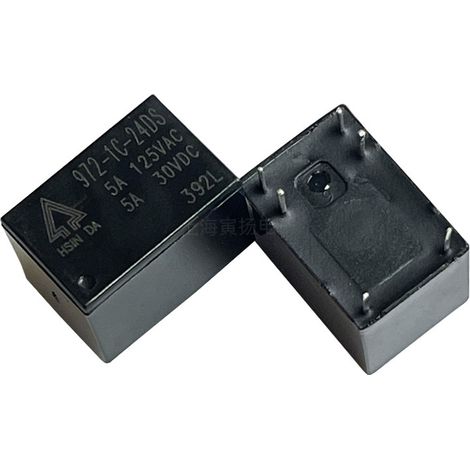 Hsin-Ta 972-1C-24DS Relais, 24V DC-Wandler - 5A - Original taiwanesisches Miniaturmodell
