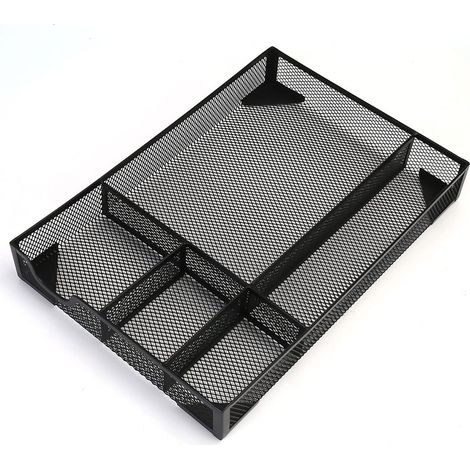 Organisateur De Tiroir De Bureau - Grille Métallique - 5 Compartiments - 31,5 X 21,5 X 4,5 Cm - Pour Bureau École Maison (1/5)