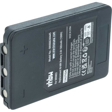 vhbw Akku kompatibel mit Autec LK NEO Industrie-Funkfernsteuerung Fernbedienung (500mAh, 3,6V, NiMH) - Schwarz