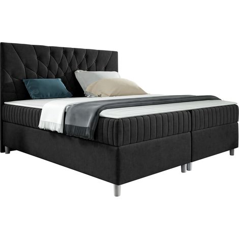 Lit boxspring Civitas, Polo 897, Continental, Double, 140x200, Tissu, Disponible, 145x212x120cm (1/5)