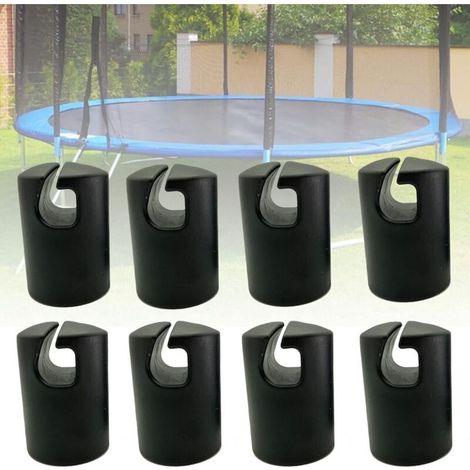 Capuchon Trampoline Embout Trampoline Crochet Trampoline Pièces de Rechange de Trampoline Accessoires de Trampoline Capuchon de Poteau pour Les Piquets de Filet du Trampoline Ø 32 MM 8 Pièces Noir