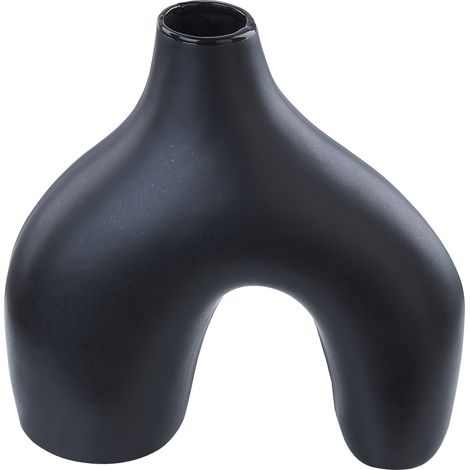 Florero de porcelana negro 30 cm hecho a mano accesorio moderno Lamia