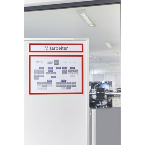 Magnetoplan magnetofix-Magnetrahmen Topsign, 5 Stück, rot, A4 quer/A3 hoch 319 x 52 mm 5 Stk