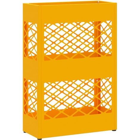 Porte-parapluies jaune moutarde, 28 x 12 x 41 cm, acier (1/5)