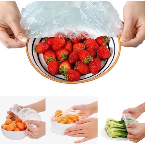 300 Pièces Sacs de Conservation Frais,SéRies Aliments RéUtilisables Couvercle en de Protection Alimentaire (1/4)