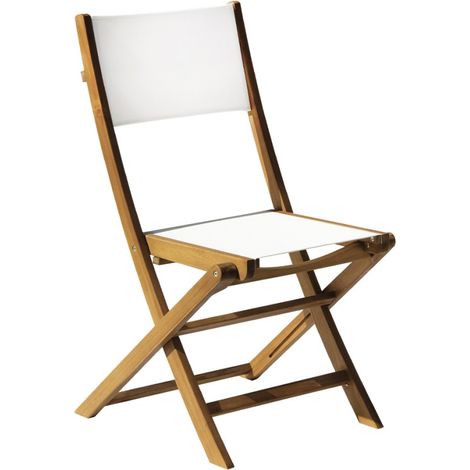Holzklappstuhl weiß textilene Sitz Outdoor Garten Hiva