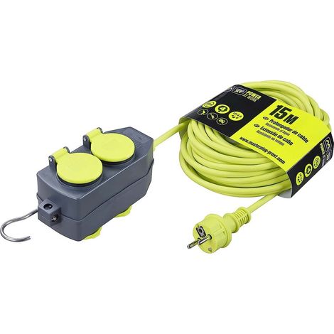 ALARGO 15 METROS VERDE PROXT + 4 TOMAS IP44 C.GANC HO