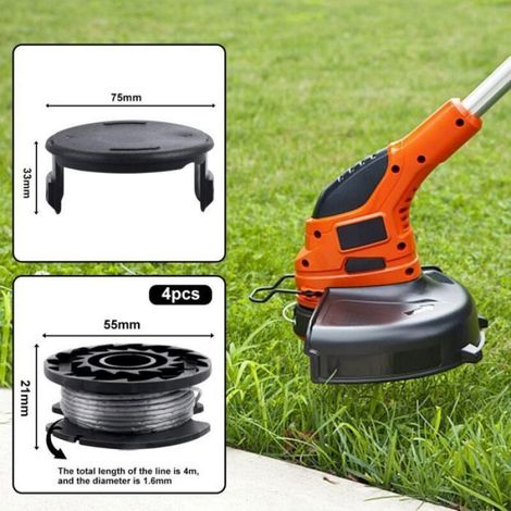 Bobine De Tonte - Diamètre 1,60 Mm - Longueur 4,0 M - Compatible Bosch Art 23 Sl Et Art 26 Sl - 16 Pièces + 1 Porte-Bobine (1/5)