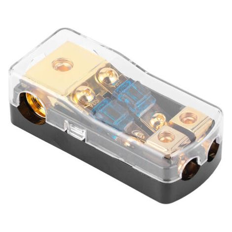 Sicherungsverteilerblock, 0/4 Gauge bis 4/8 Gauge, 60 A, 2-Wege-Mini-ANL-Sicherungshalter für Auto-Boot-Audiosystem FLITI