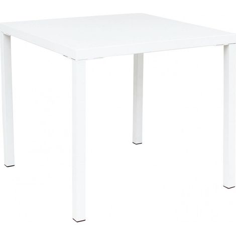 Tavolo Manchester Impilabile 80x80x73h cm in Acciaio Bianco (1/4)