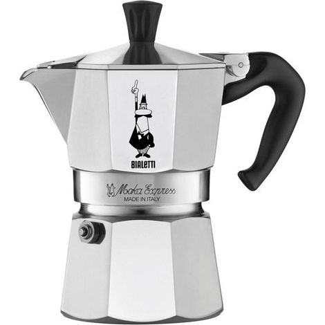 Bialetti Moka Express Cafetera italiana Aluminio, Negro