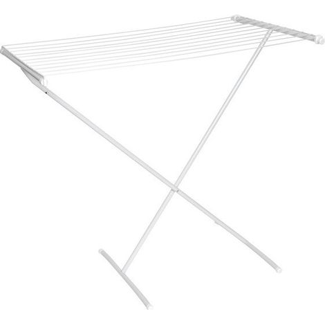 MSV – Etendoir à linge 10M en acier – Séchage extérieur – 1 niveau – Résistant à la corrosion – Dimensions 80x54x90cm – Couleur blanche