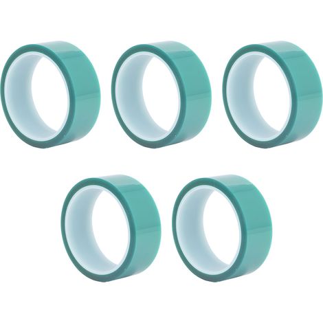 Grünes Abdeckband, 5 Rollen, 33 mm x 33 m, hochtemperaturbeständiger PET-Klebstoff für Sprühlackierung, präziser Schutz. (1/5)