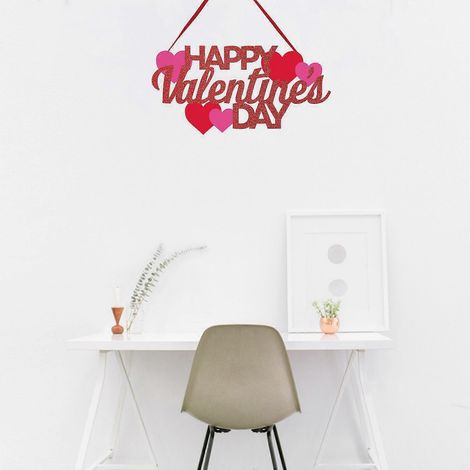 Décoration murale romantique pour la Saint-Valentin : pendentif cœur, pendentif en forme de cœur, à suspendre à une fenêtre ou une porte. Idéale pour une fête romantique à la maison. (1/4)