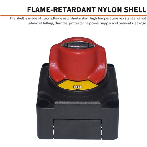 Jeffergarden Interrupteur de déconnexion de batterie de voiture, interrupteur anti-fuite haute intensité 12 V/24 V pour yachts et camions