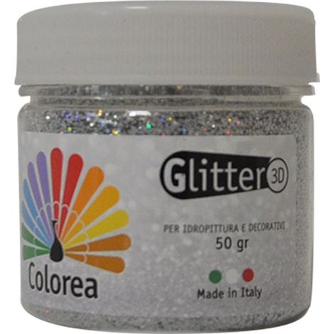 Glitter Prismatici in Polvere Colorea Colore Argento 12 Pezzi in Alluminio 50 Gr