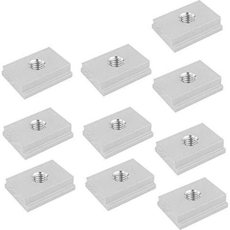 M8 T-Track Sliding Slide Nut, Alloy Groove Nut for Woodworking Tool, Slotted Fastener for Screws, 10 Pieces - LIAIKI (1/5)