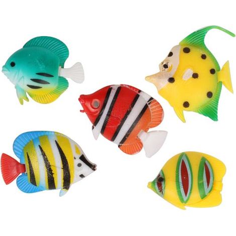Ornement De Poissons Artificiels En Plastique 5pcs Pour Poissons D&ampamp39aquarium Réservoir (1/5)