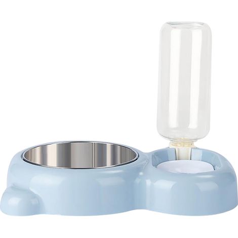 Double Bowl Set - Automatic Water Dispenser - 500ml Detachable Pet Feeder - For Cat And Small Dog (1/2)