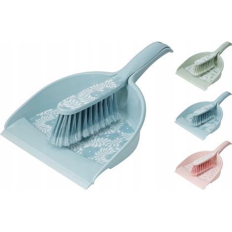 Balai avec pelle et caoutchouc pour balayer, en plastique coloré, 33x22cm, 1 pc. (1/4)