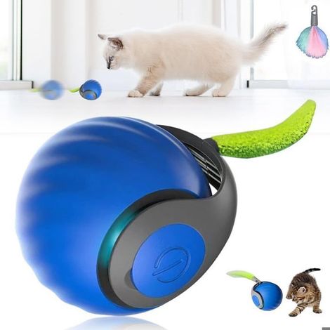 Jouet pour chat 2025 - Balle interactive intelligente pour chat - Trois modes de commutation - Soulage l'anxiété (bleu) (1/5)