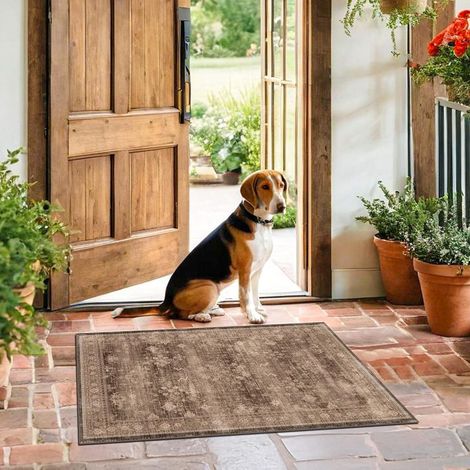 Tapis en velours cristal avec semelle en plastique antidérapante lavable (40×60CM), idéal pour l'entrée, devant la porte de la cuisine, devant la salle de bain ou à l'intérieur (1/5)