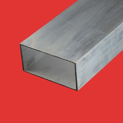 Tubo rectangular aluminio 80x40 mm  Largo en metros: 1 metros - Grosor: 3 mm