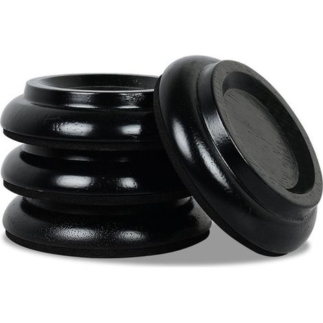 Protectores de suelo para piano, antideslizantes y con amortiguación de sonido para pianos verticales (color madera natural) - Paquete de 4 (1/5)