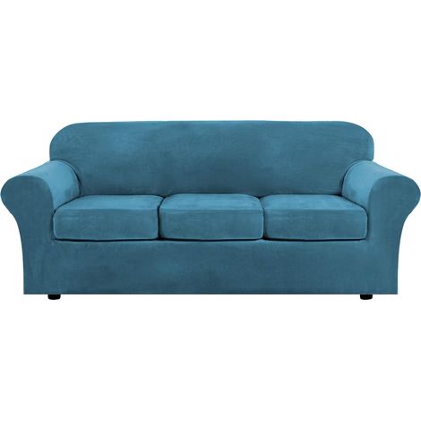 Copridivano moderno in velluto di peluche, 4 pezzi, copridivano ad alta elasticità per mobili su misura, copridivano di lusso in velluto spesso per divano a 3 cuscini, lavabile in lavatrice (divano, b (1/5)