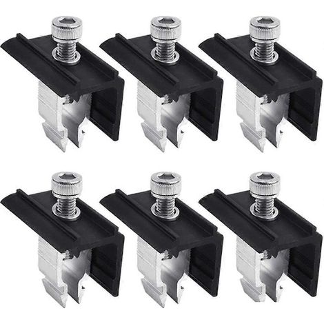 Lot de 6 clips de fixation pour panneaux solairesen alliage d'aluminiumpour toitures plates. (1/5)