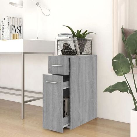 Armoire de Pharmacie Murale en Bois d'Ingénierie, Couleur Gris Sonoma, 20 x 45,5 x 60 cm, Rangement Compact avec Porte pour Salle de Bain ou WC (1/5)