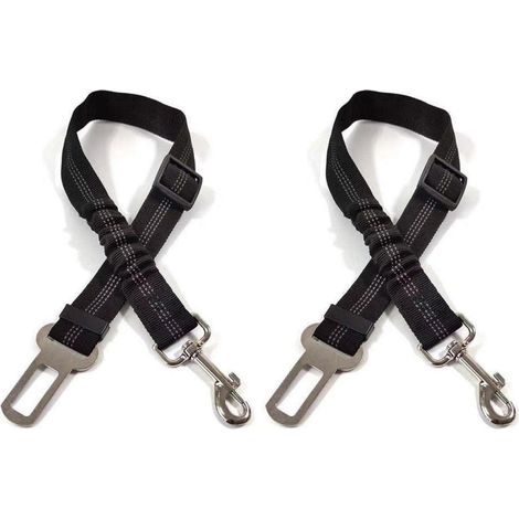 2x Hunde-Sicherheitsgurt Auto mit Stoßdämpfung und Karabiner, verstellbar (1/5)