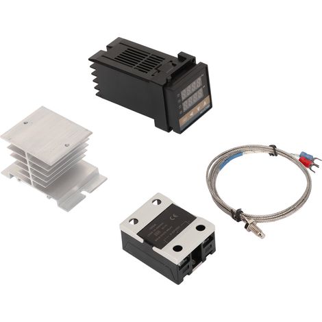 Thermostat numérique PID, régulateur de température précis avec dissipateur thermique pour thermocouple K et relais statique pour applications agricoles, 100-240 V, 25 A (1/5)